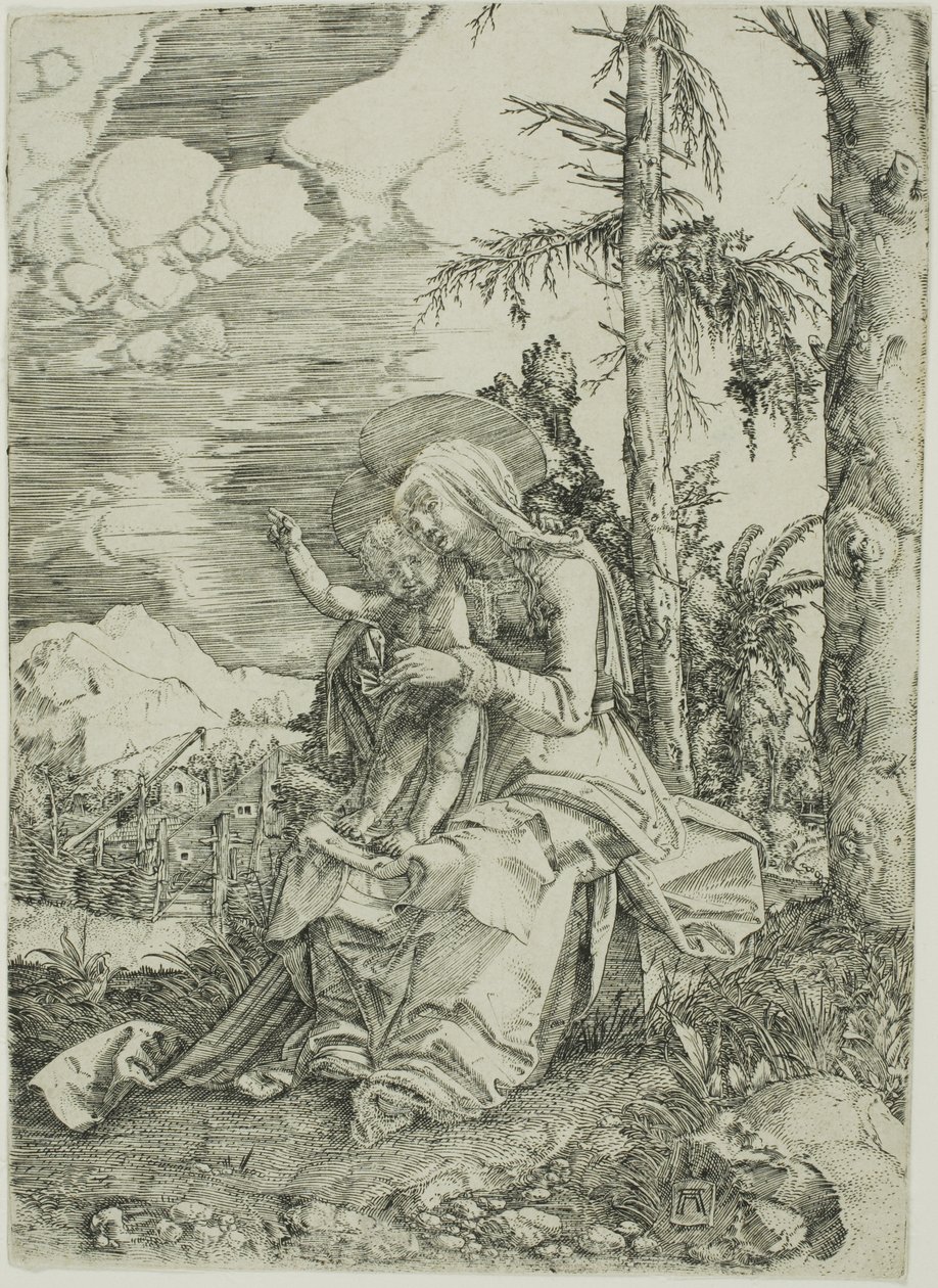 A Virgem com a criança abençoada em uma paisagem de Albrecht Altdorfer