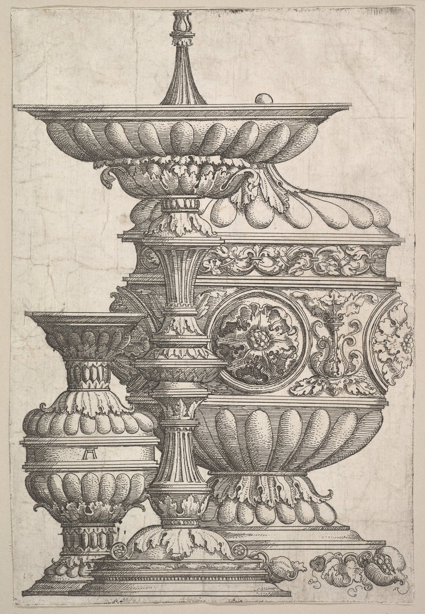 Três embarcações elegantes em um fundo branco, ca. 1525 de Albrecht Altdorfer