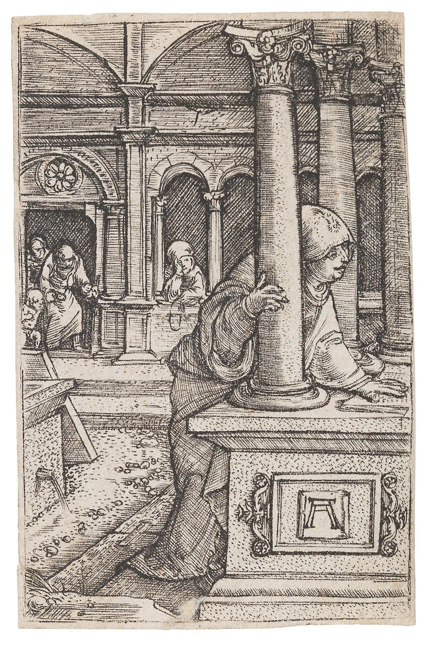 Virgem Maria procurando por Jesus de doze anos no Templo, c. 1519. de Albrecht Altdorfer