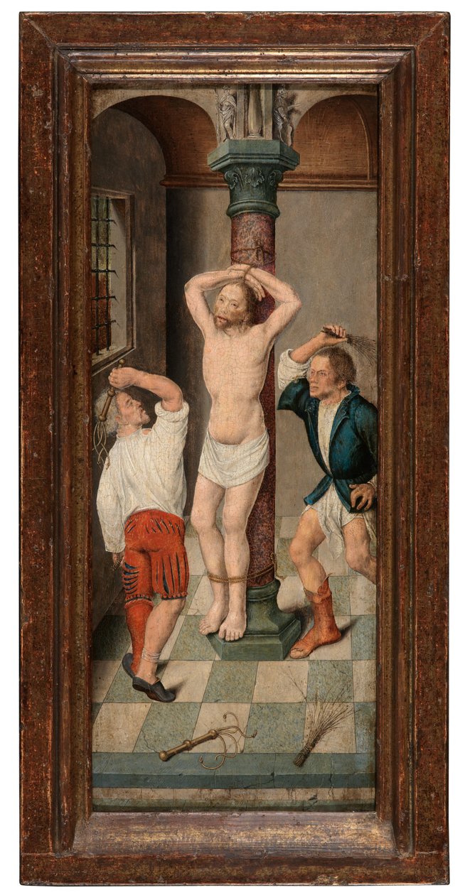 A Flagelação de Cristo (óleo sobre painel) de Albrecht Bouts