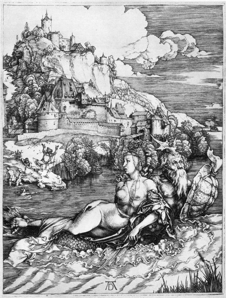 Um monstro marinho levando uma princesa, 1500, 1936 de Albrecht Dürer