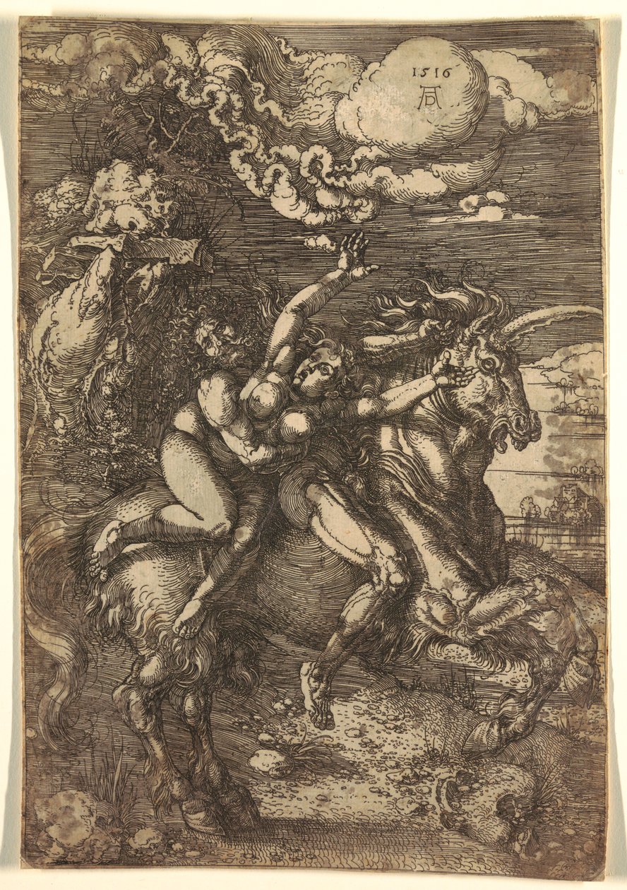 Rapto de Proserpina em um Unicórnio de Albrecht Dürer