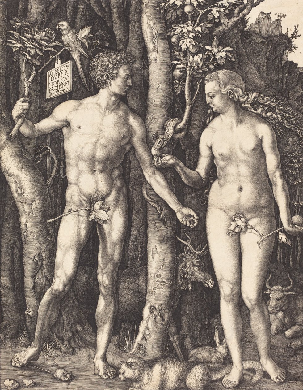 Adão e Eva, 1504. de Albrecht Dürer