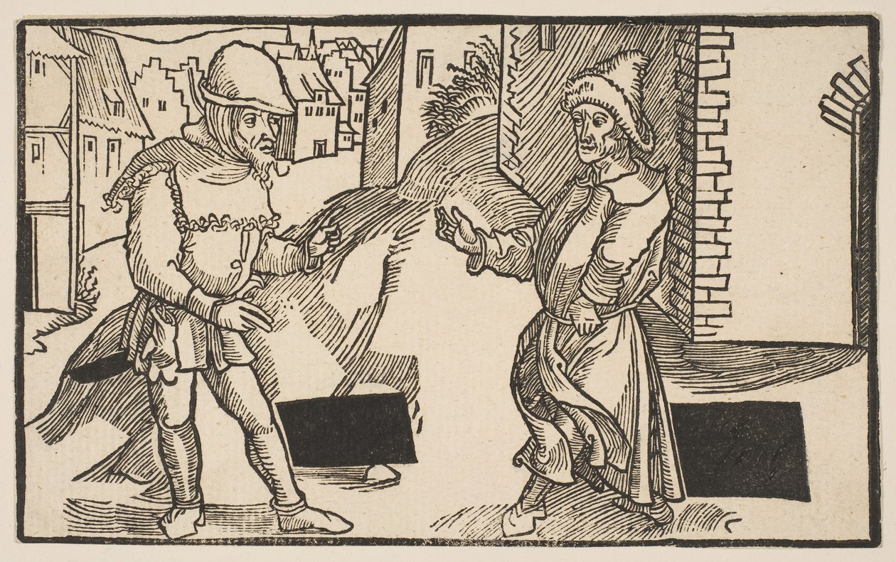 Adelphi, da Comédia de Terence, reimpressão do século XIX. de Albrecht Dürer