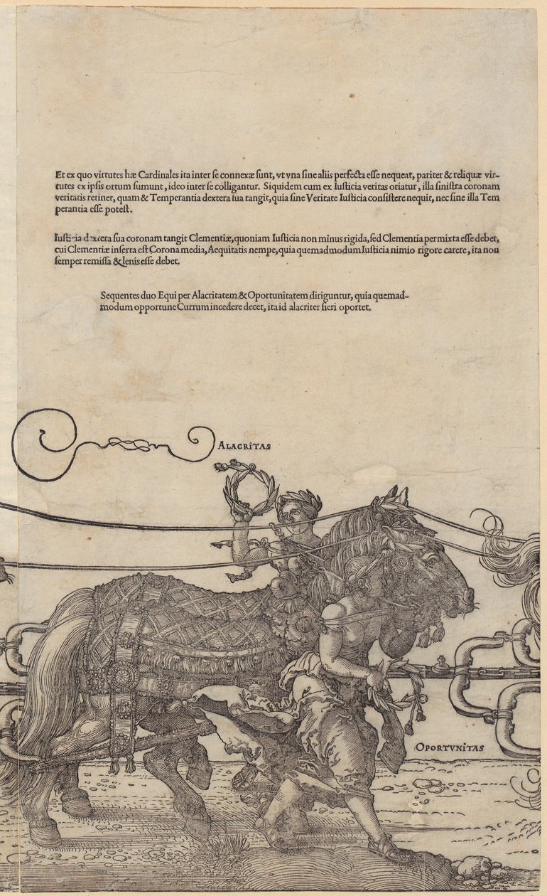 Alacritas, prancha 4 da série «O grande carro triunfal» de Albrecht Dürer