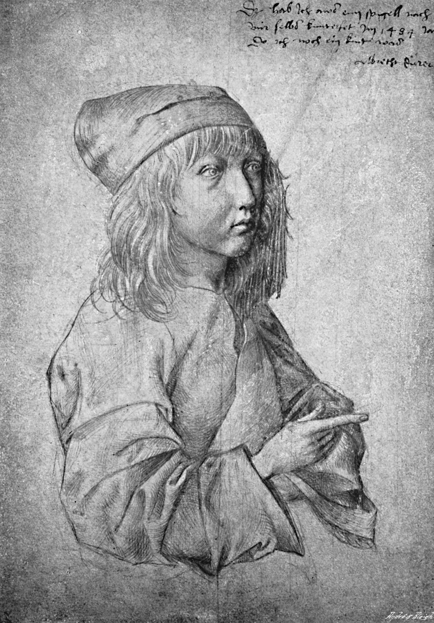 Albrecht Durer aos 13 anos. De um desenho sozinho, 1484, 1906. de Albrecht Dürer