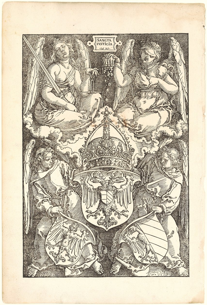 Alegoria com os brasões do Império e da cidade de Nuremberga de Albrecht Dürer