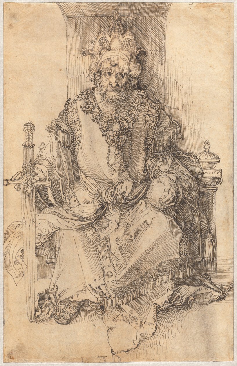 Um governante oriental sentado no seu trono de Albrecht Dürer