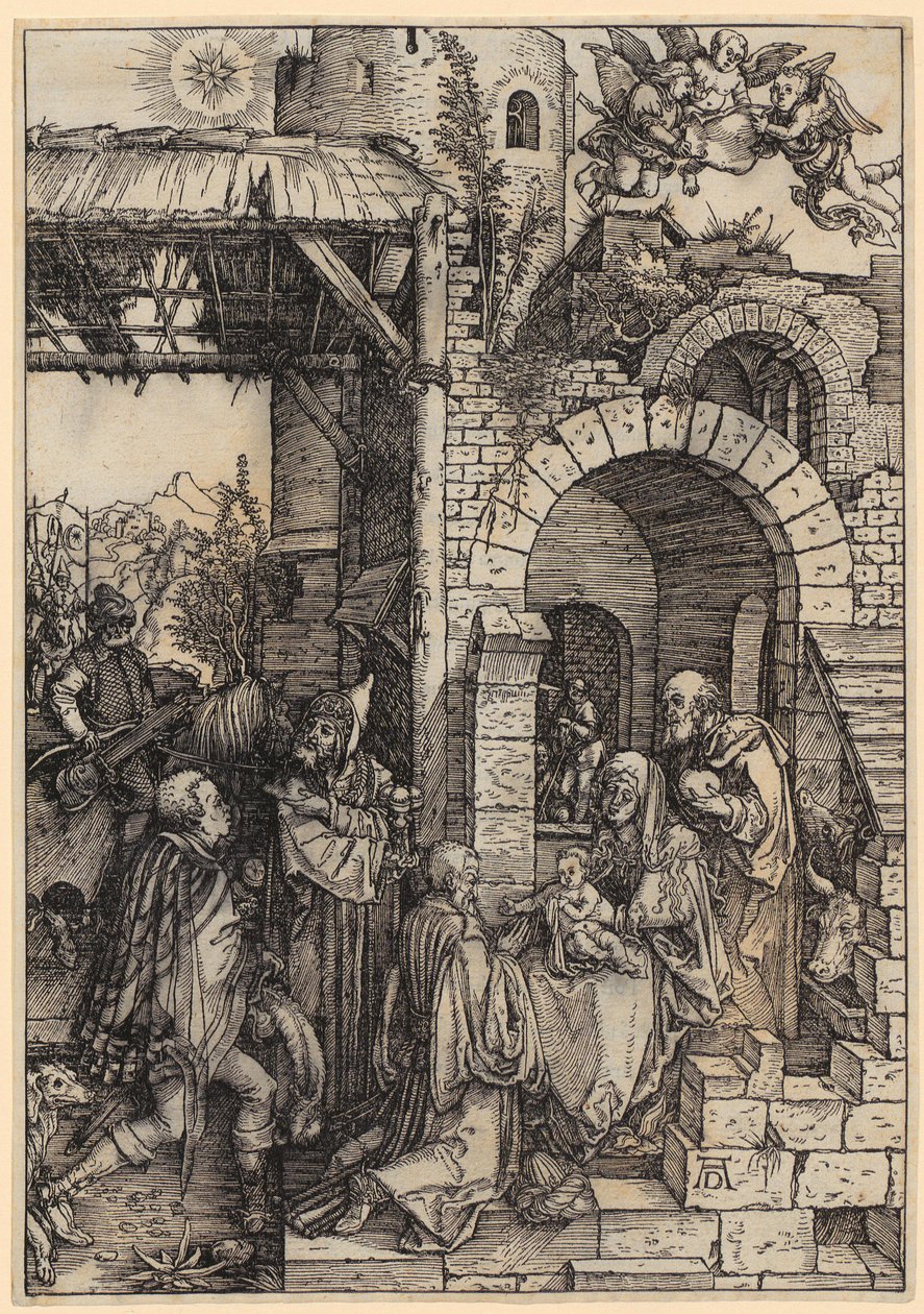 A Adoração dos Reis, folha 12 da série «A Vida de Maria» de Albrecht Dürer