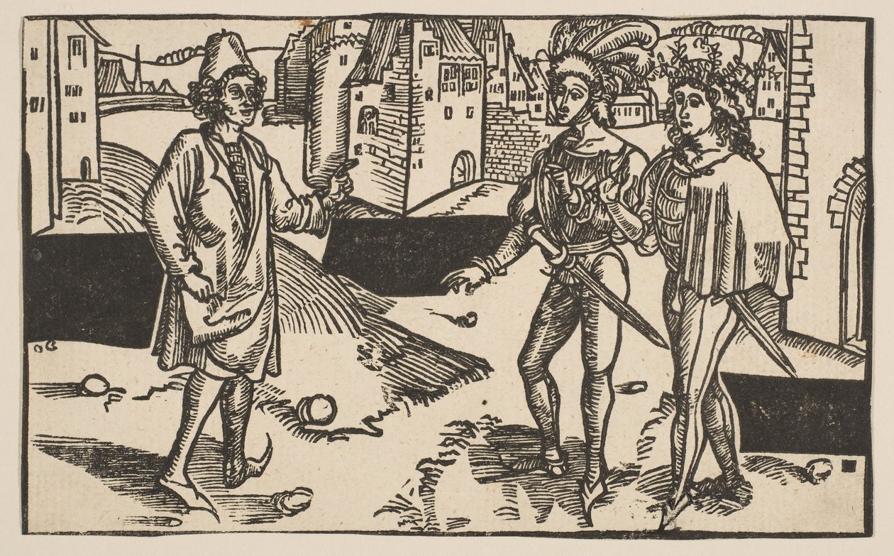 Andria, da Comédia de Terence, reimpressão do século XIX. de Albrecht Dürer