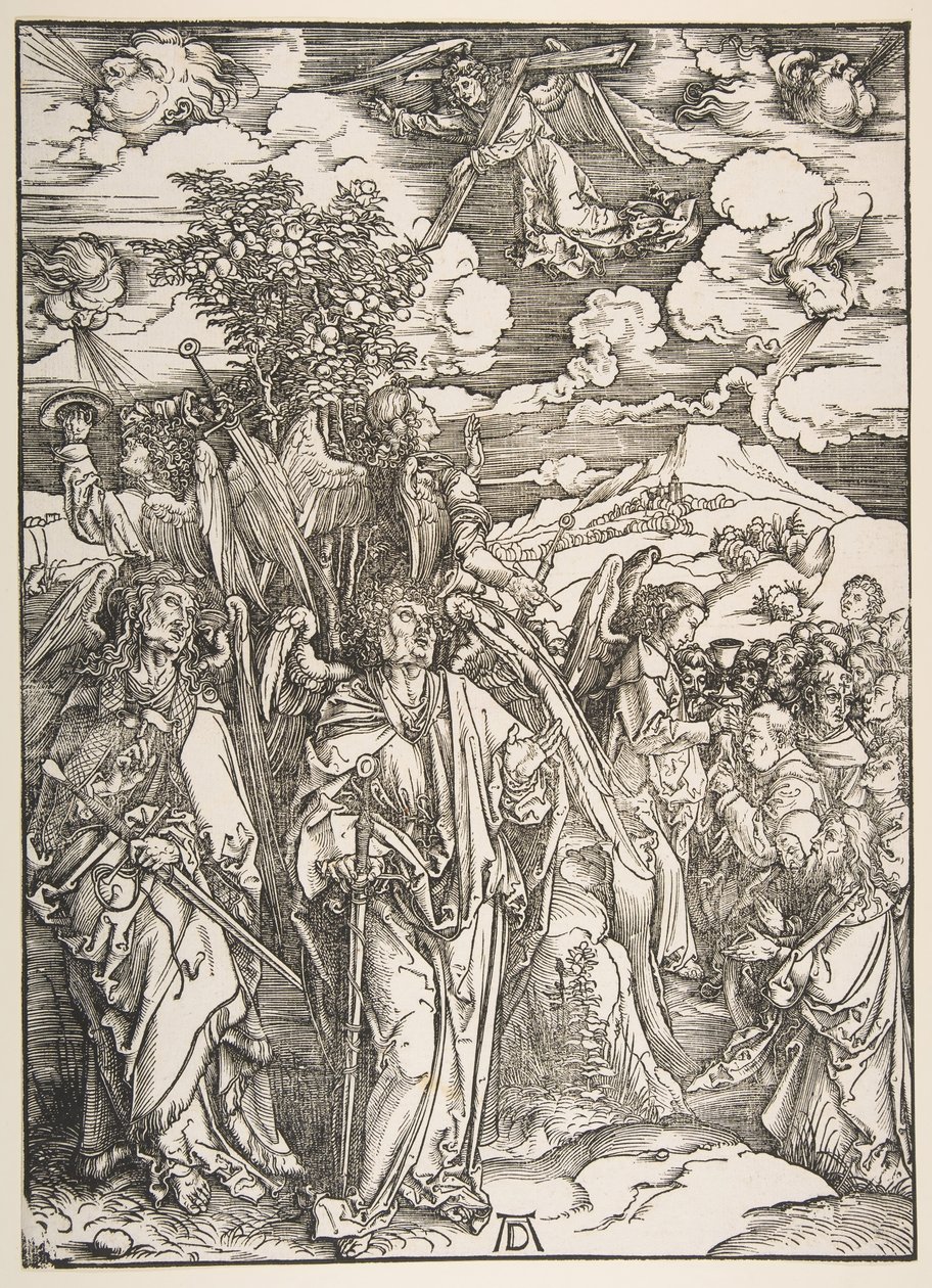 Anjos que restringem os quatro ventos.nd de Albrecht Dürer