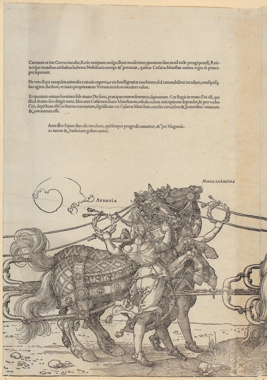 Audatia, página 7 da série «A Grande Carruagem do Triunfo» de Albrecht Dürer