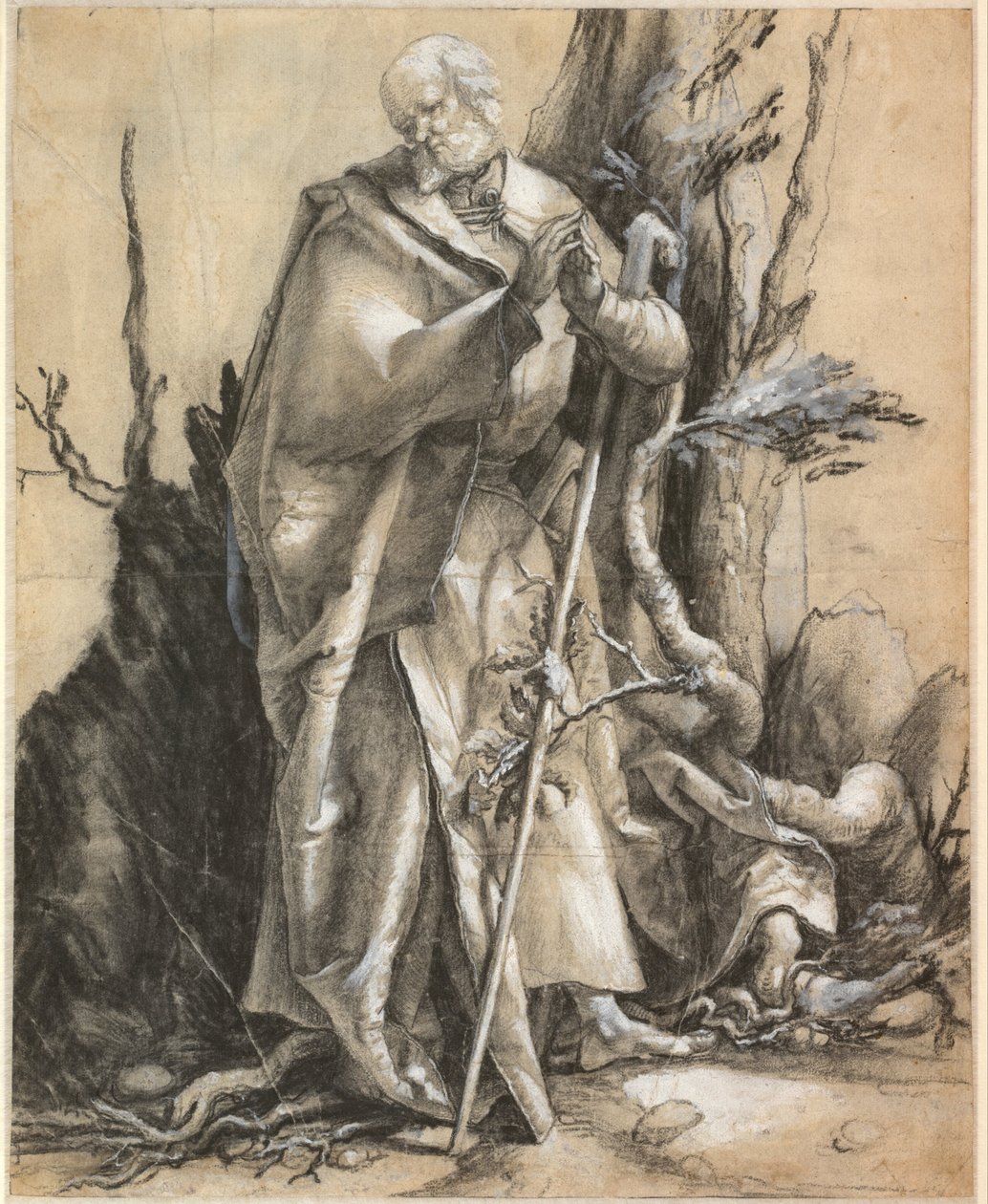 Santo barbudo em uma floresta de Albrecht Dürer