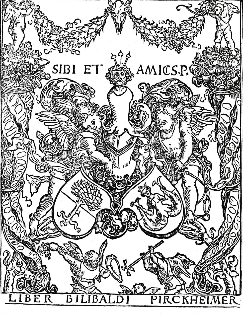 Bookplate de Willibald Pirkheimer, c1502-1503, 1906 de Albrecht Dürer