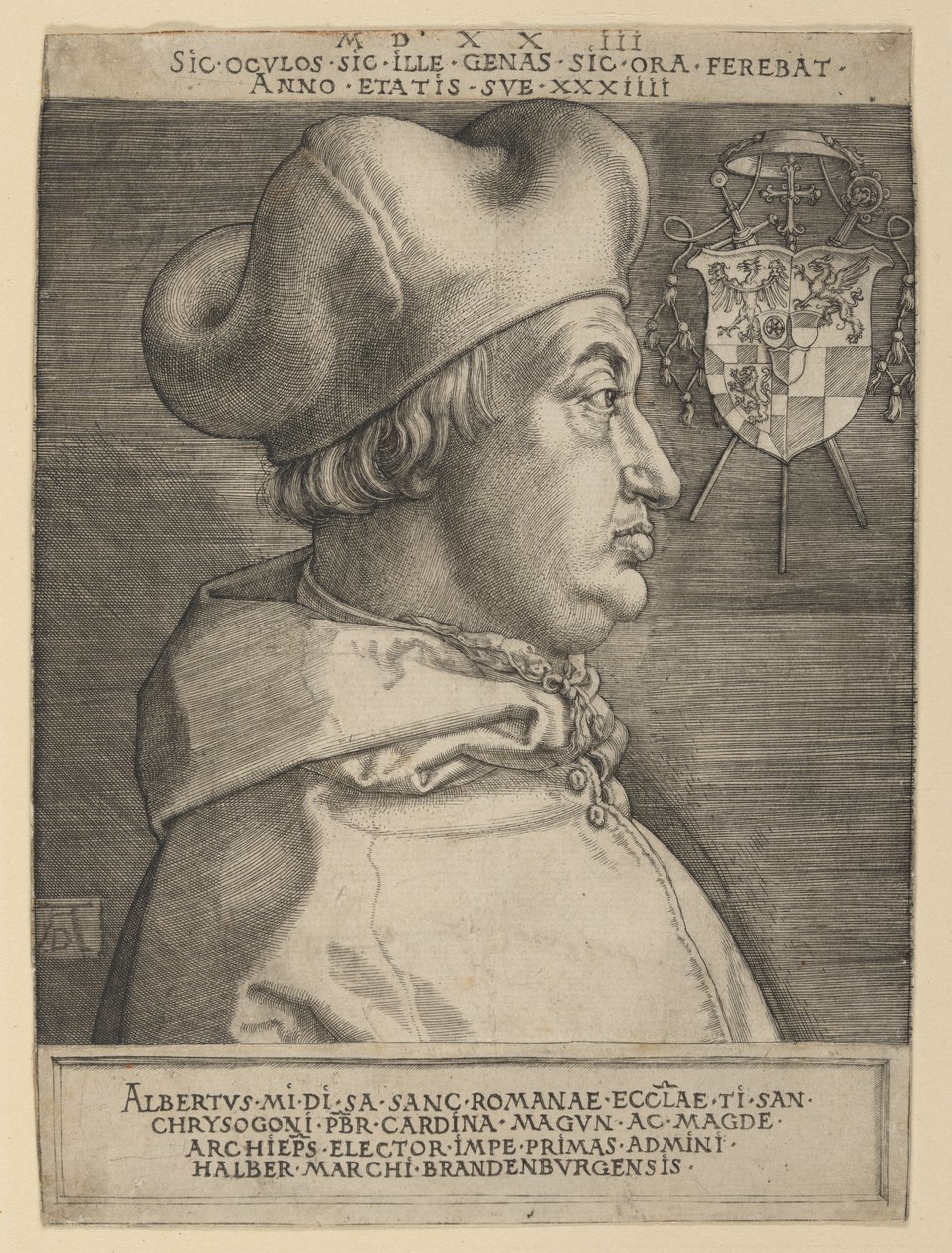 Cardeal Albrecht de Brandemburgo (prancha grande) de Albrecht Dürer
