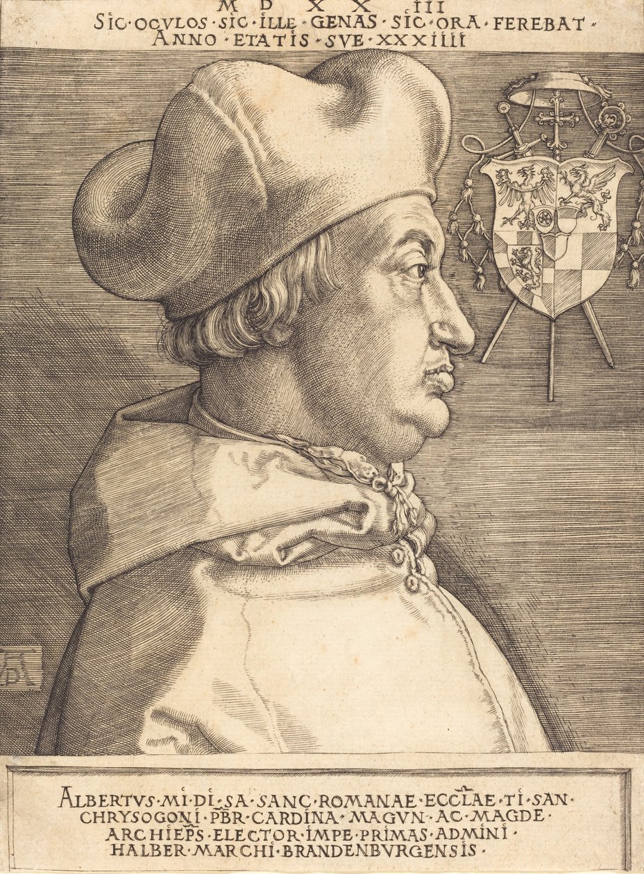 Cardeal Albrecht de Brandemburgo Grande Cardeal, 1523. de Albrecht Dürer