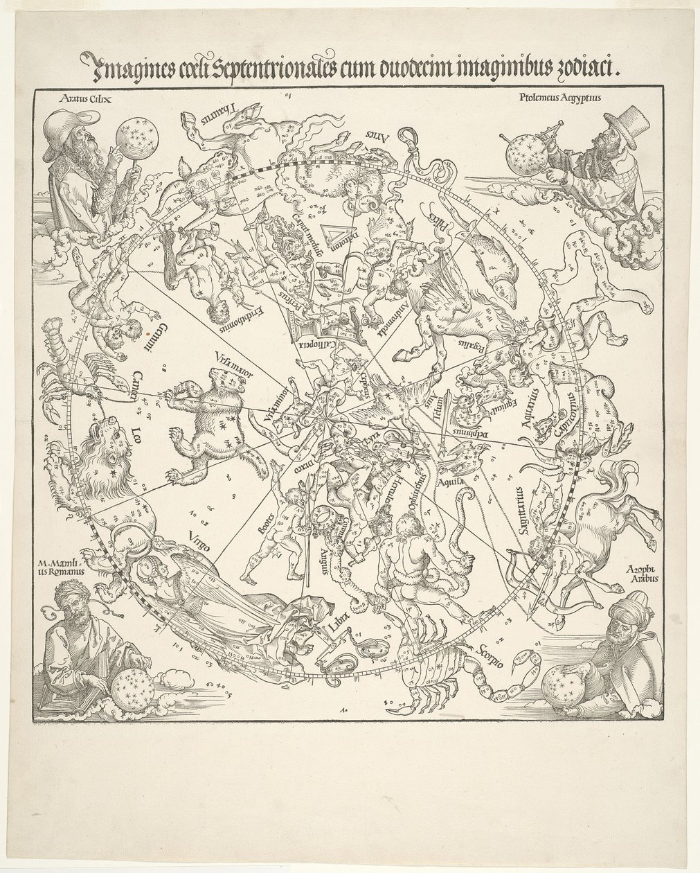 Mapa Celestial do Céu do Norte de Albrecht Dürer
