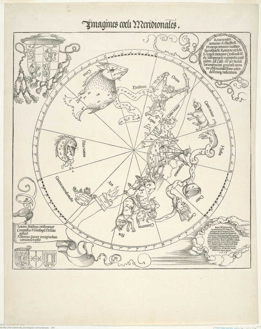 Mapa Celestial do Céu do Sul (Imagines coeli meridionalis) de Albrecht Dürer