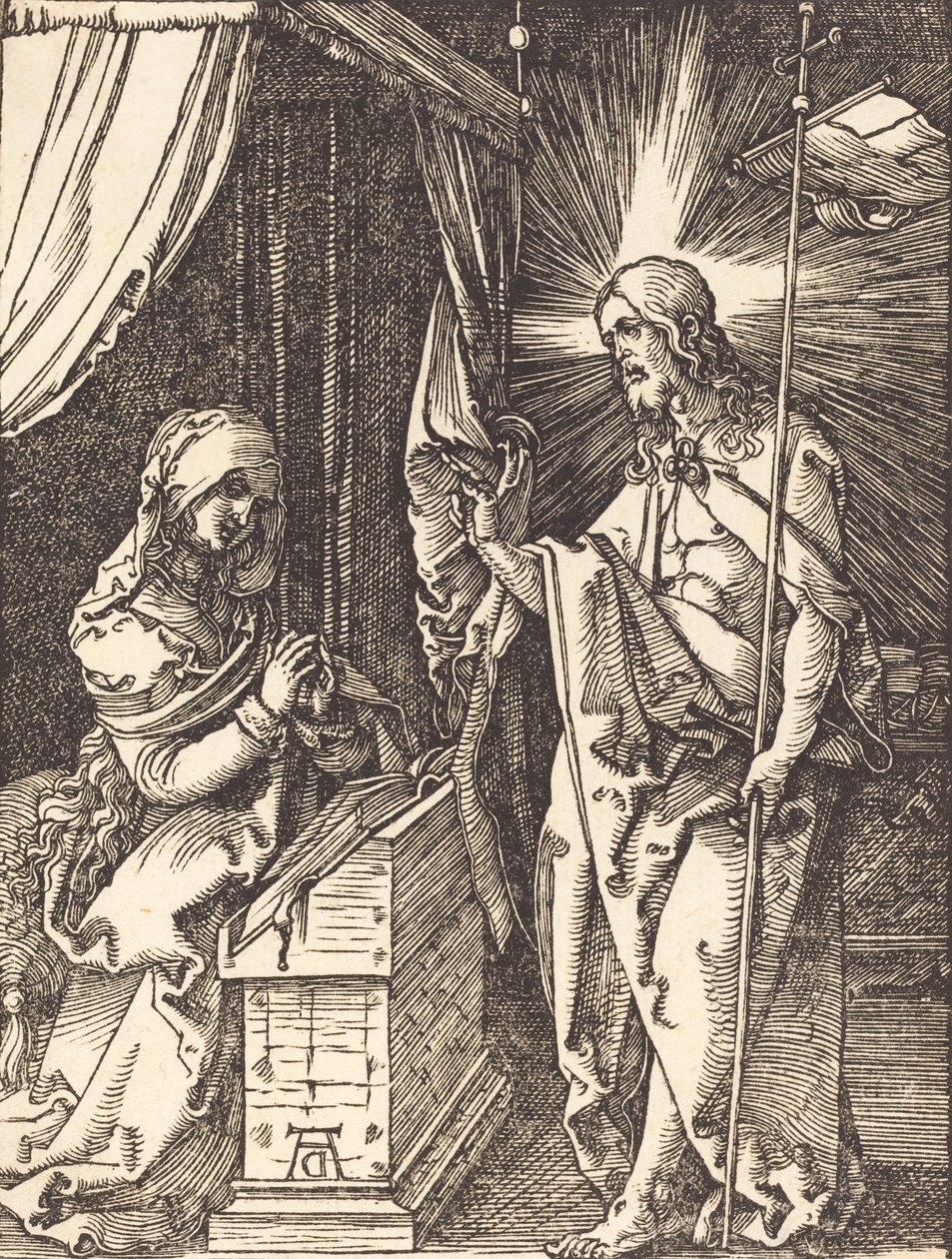 Cristo Aparecendo a Sua Mãe, provavelmente c. 15091510. de Albrecht Dürer
