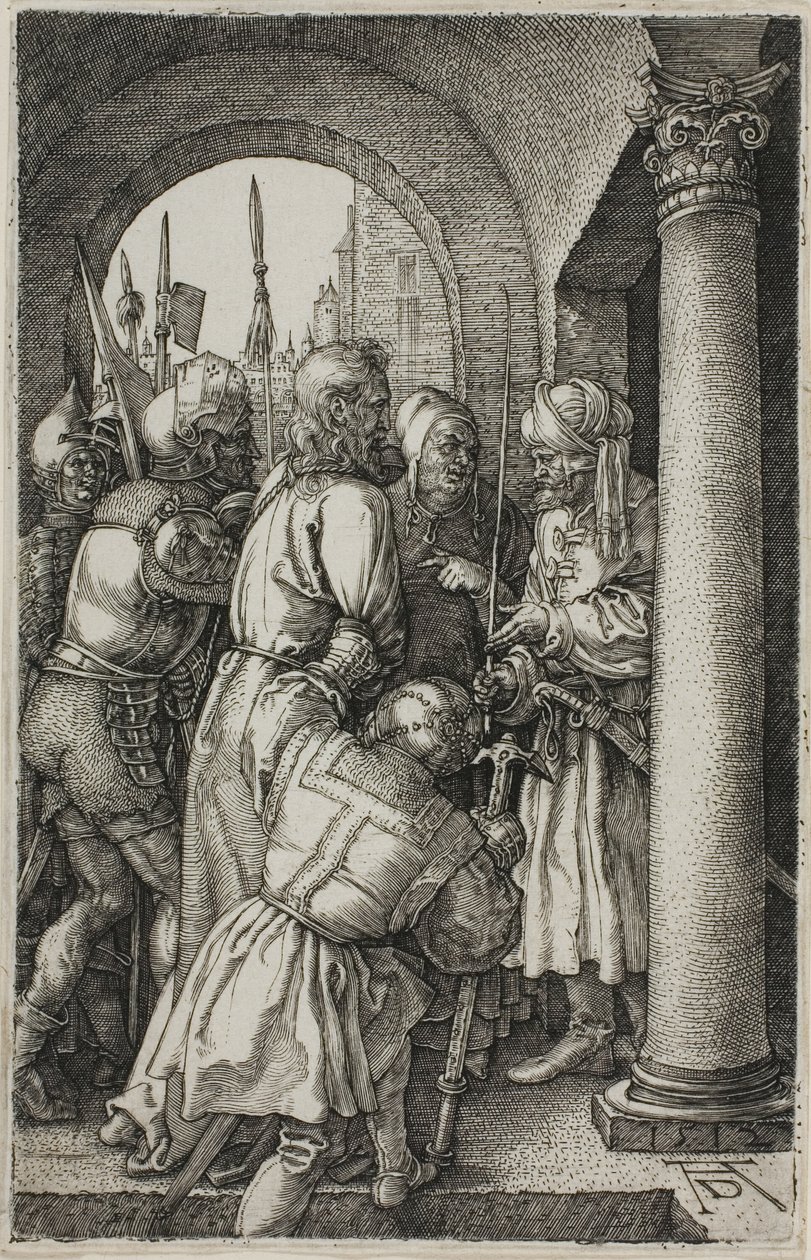 Cristo diante de Pilatos, de A Paixão Gravada de Albrecht Dürer