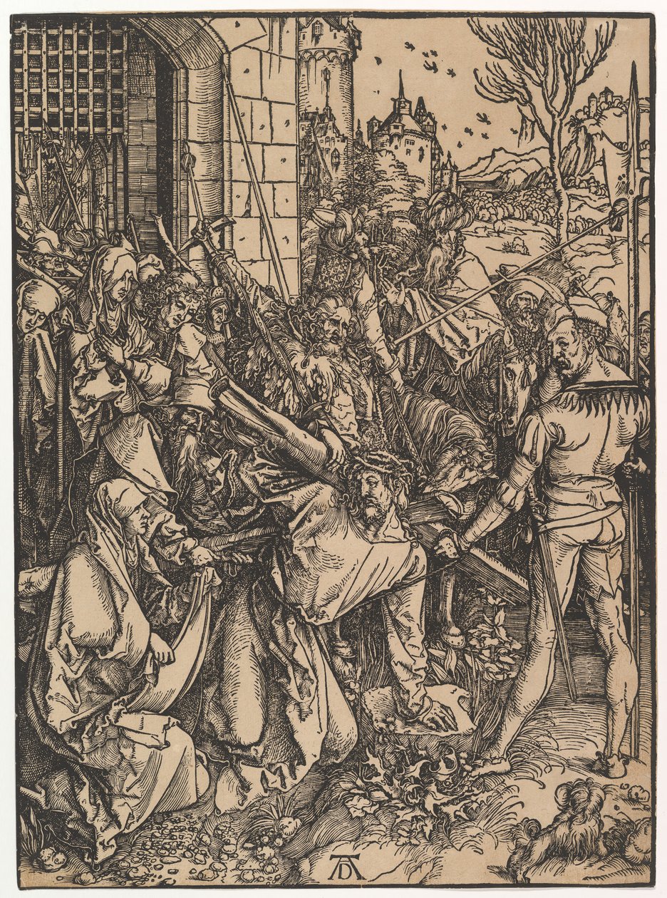 Cristo carregando a cruz, de The Large Passion, ca. 1498 de Albrecht Dürer