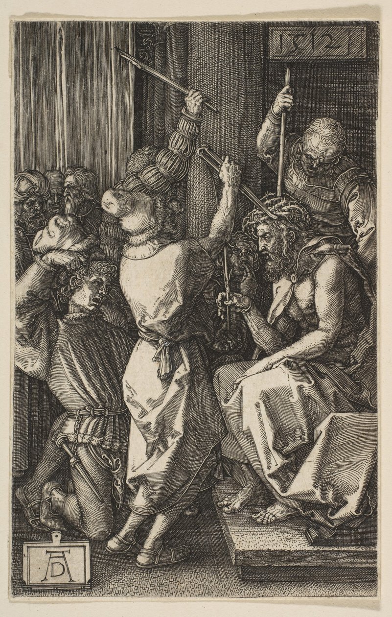 Cristo coroado de espinhos, da paixão gravada, 1512. de Albrecht Dürer