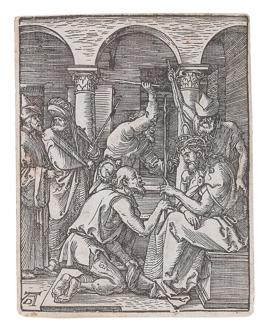 Cristo Coroado de Espinhos, da série A Pequena Paixão, ca 1509-1511. de Albrecht Dürer