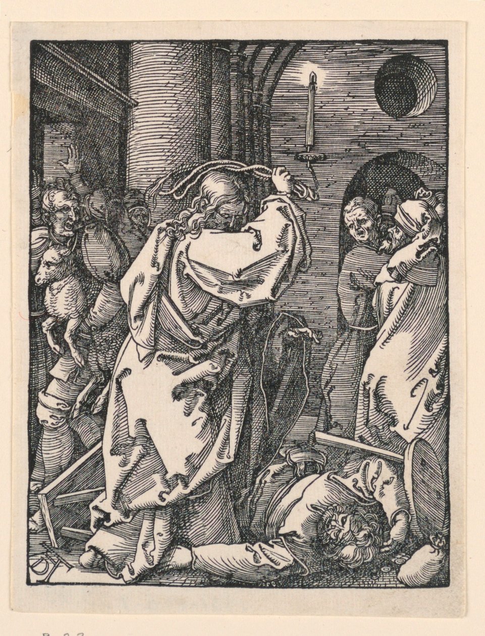 Cristo conduzindo os mercadores (ou cambistas) do templo, da série The Little Passion de Albrecht Dürer
