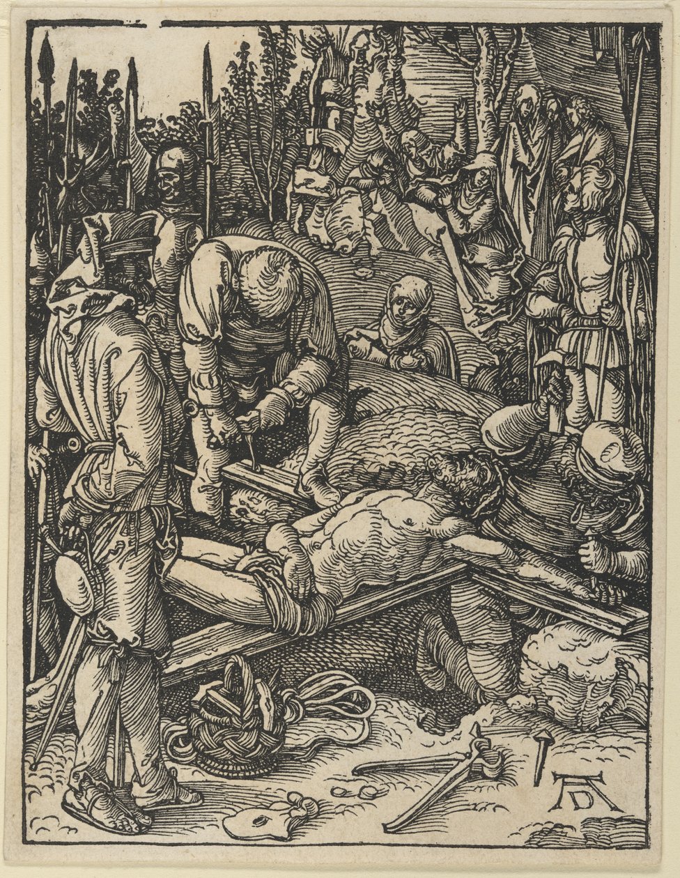 Cristo pregado na cruz, de A Pequena Paixão de Albrecht Dürer