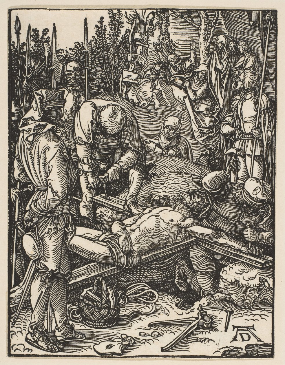 Cristo pregado na cruz, de The Small Passion, ca. 1509 de Albrecht Dürer