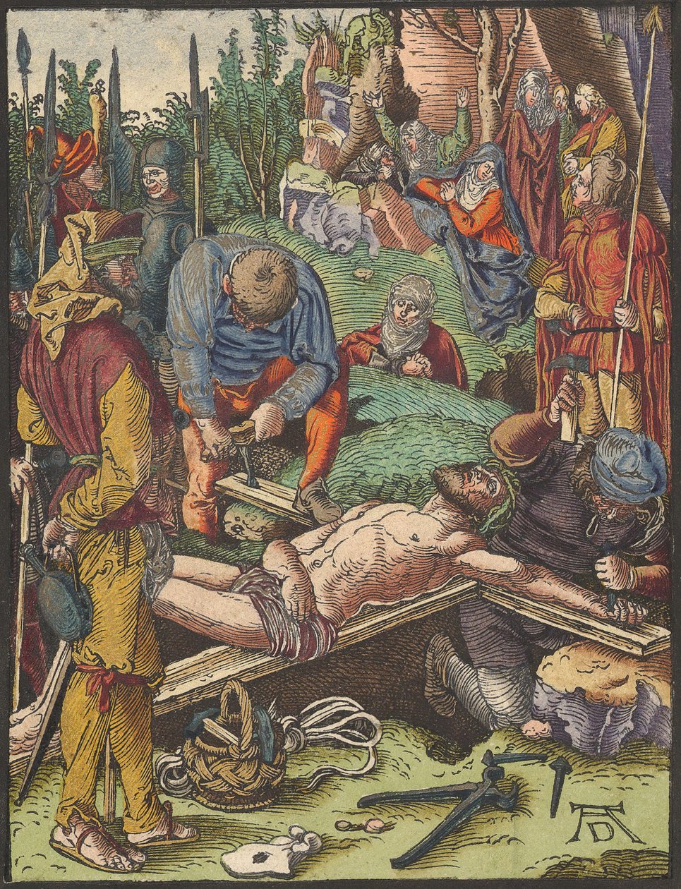Cristo pregado na cruz, da pequena paixão em xilogravura.n.d. de Albrecht Dürer