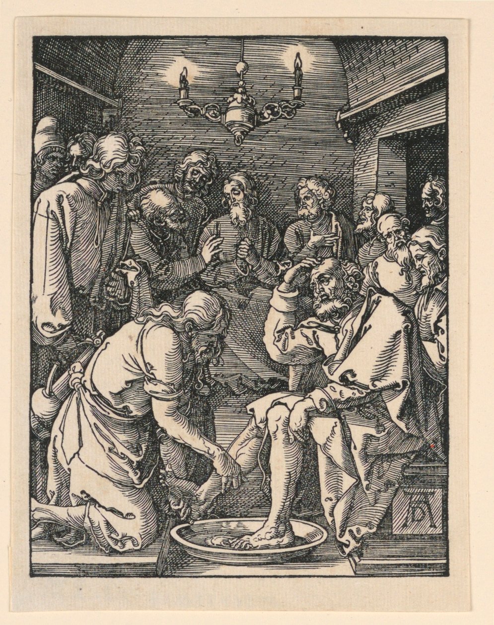 Cristo lavando os pés, da série A Pequena Paixão de Albrecht Dürer