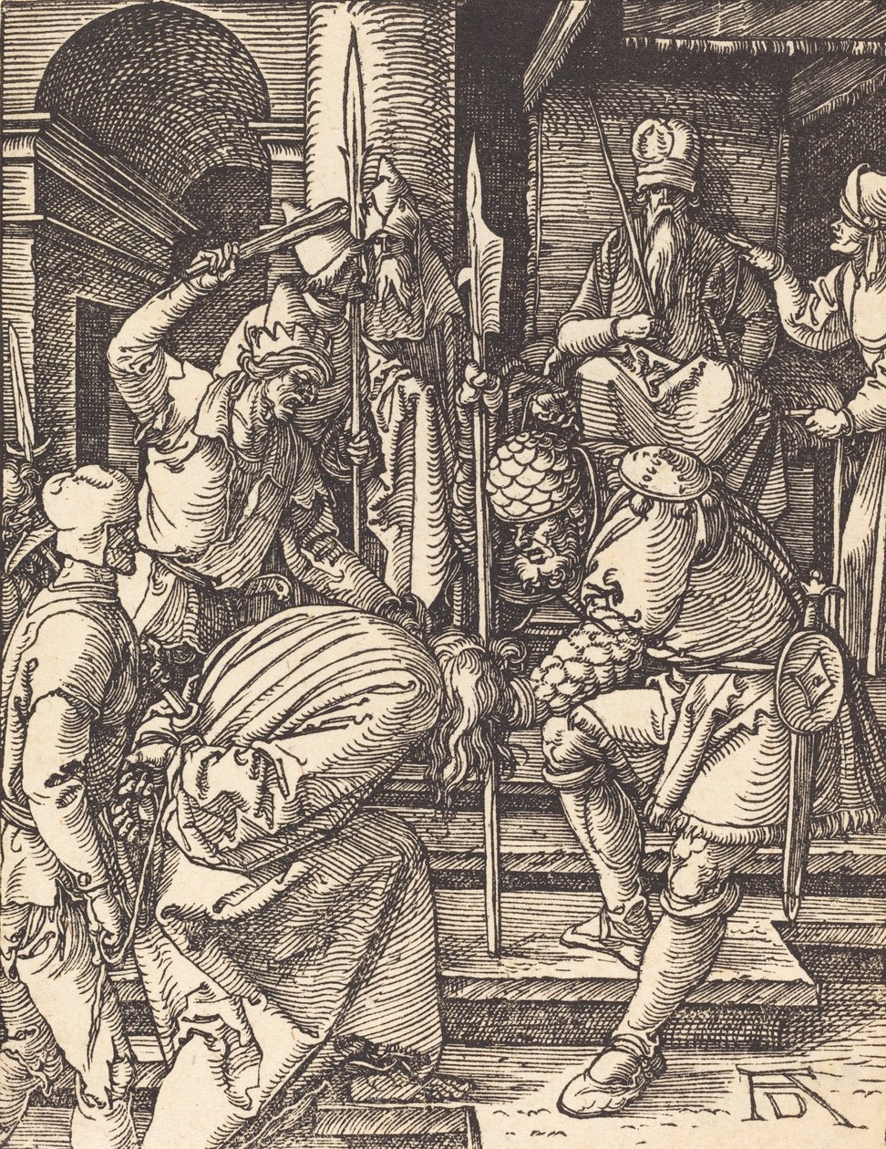 Cristo antes de Anás, provavelmente c. 15091510. de Albrecht Dürer