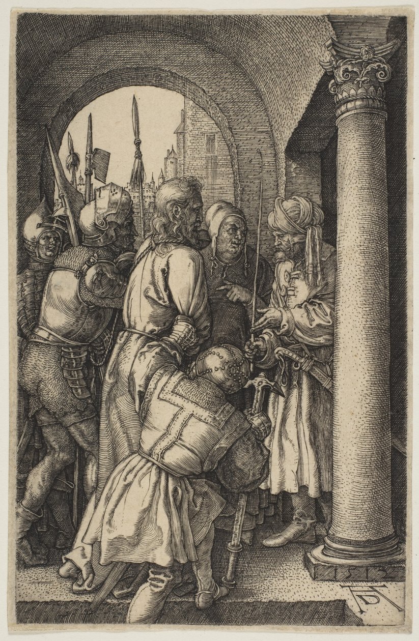 Cristo perante Pilatos, de «A Paixão» de Albrecht Dürer