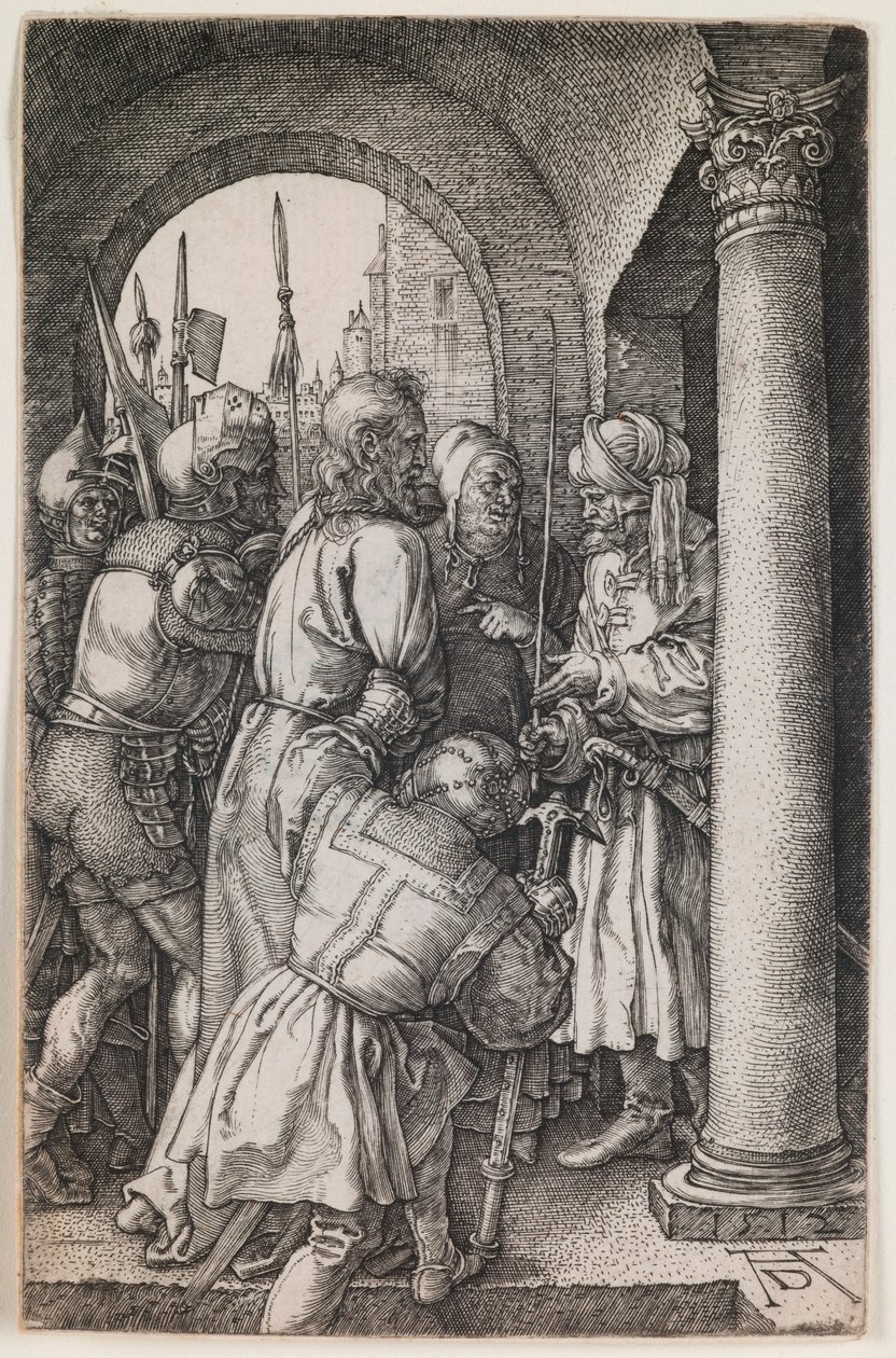 Cristo diante de Pilatos, da série “A Paixão Gravada” de Albrecht Dürer