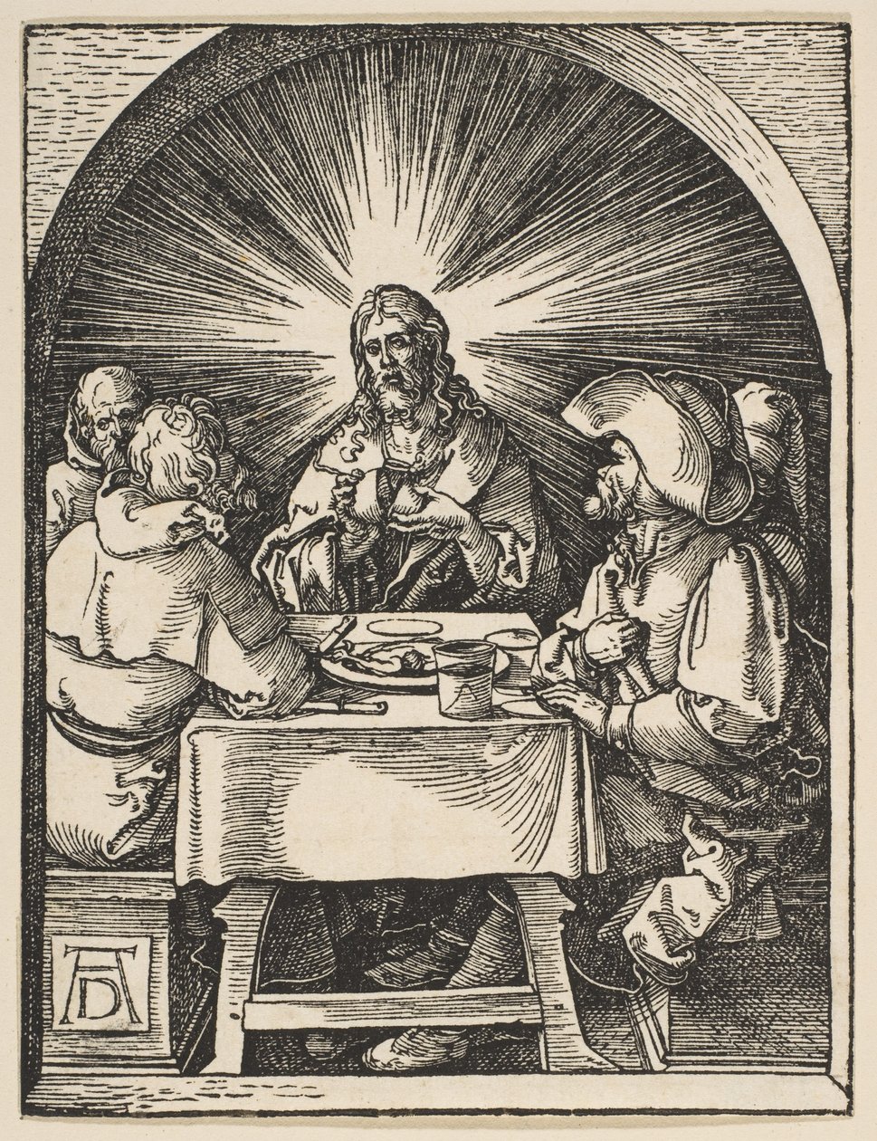 Cristo em Emaús, de «A Pequena Paixão» de Albrecht Dürer