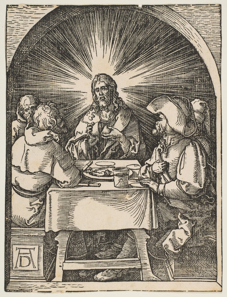 Cristo em Emaús, de The Small Passion, ca. 1510 de Albrecht Dürer