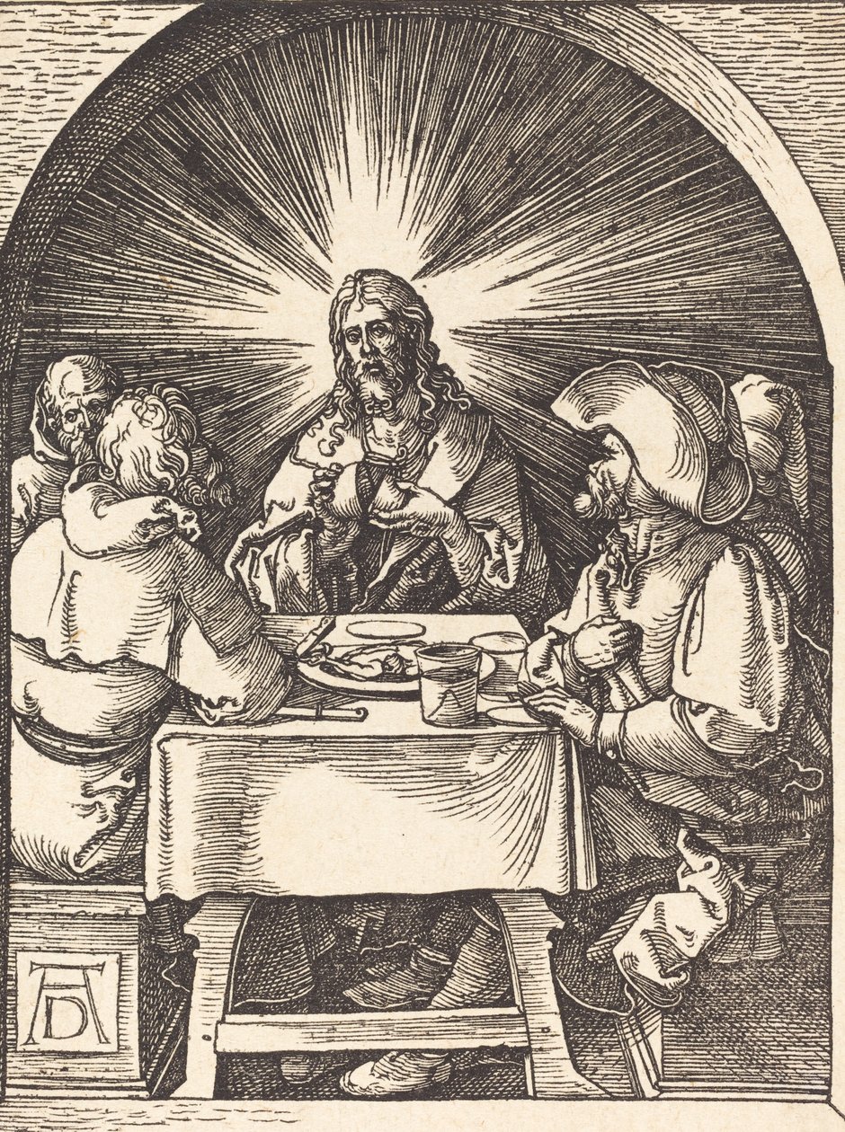 Cristo em Emaús, provavelmente c. 15091510. de Albrecht Dürer