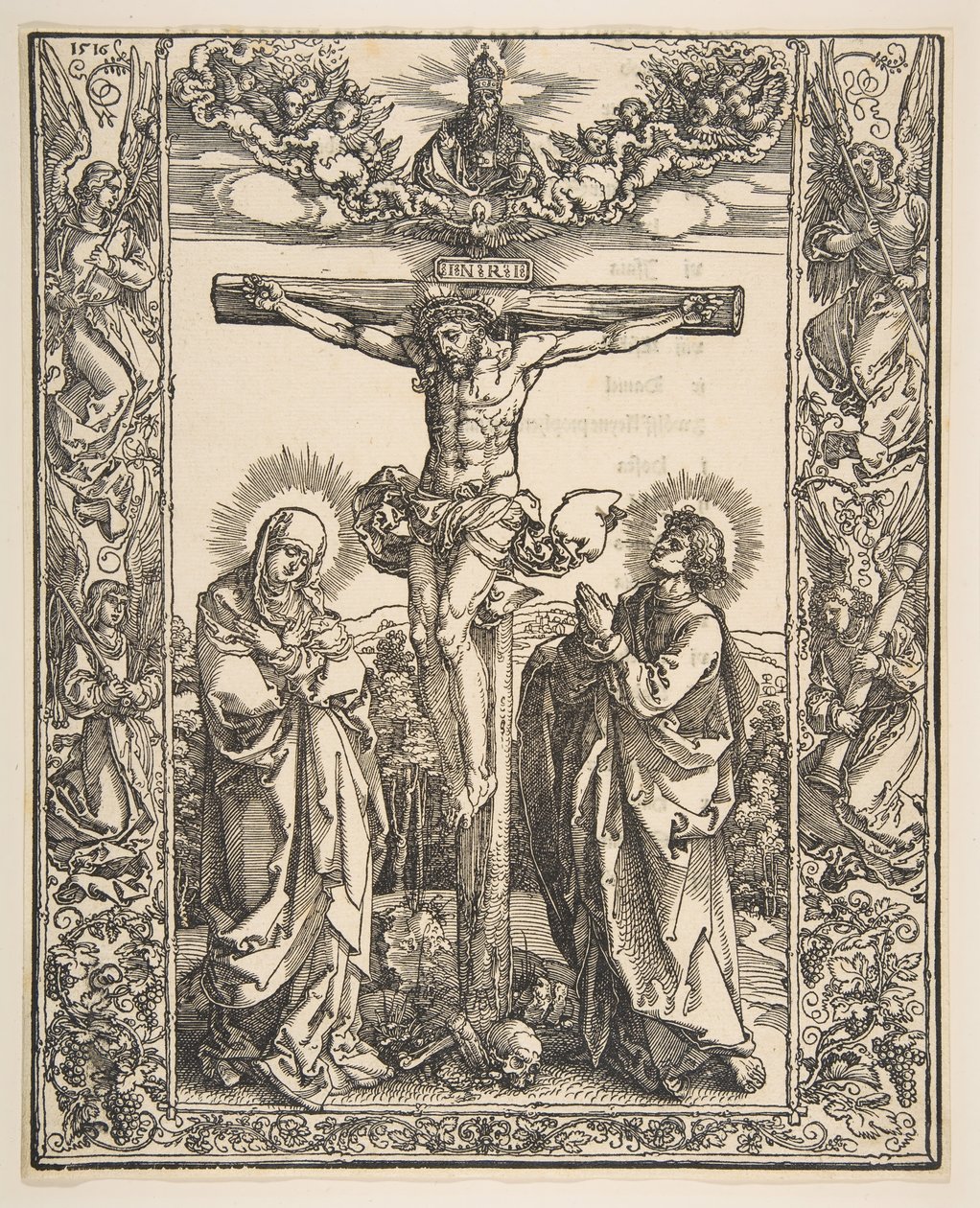 Cristo na Cruz entre a Virgem e São João, 1516. de Albrecht Dürer