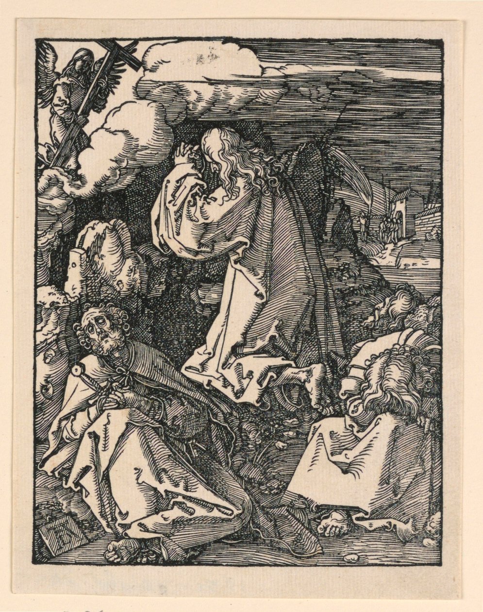 Cristo no Monte das Oliveiras (A agonia no jardim), da série A Pequena Paixão de Albrecht Dürer