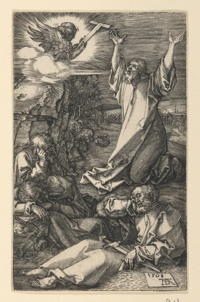 Cristo no Monte das Oliveiras, de A Paixão gravada de Albrecht Dürer