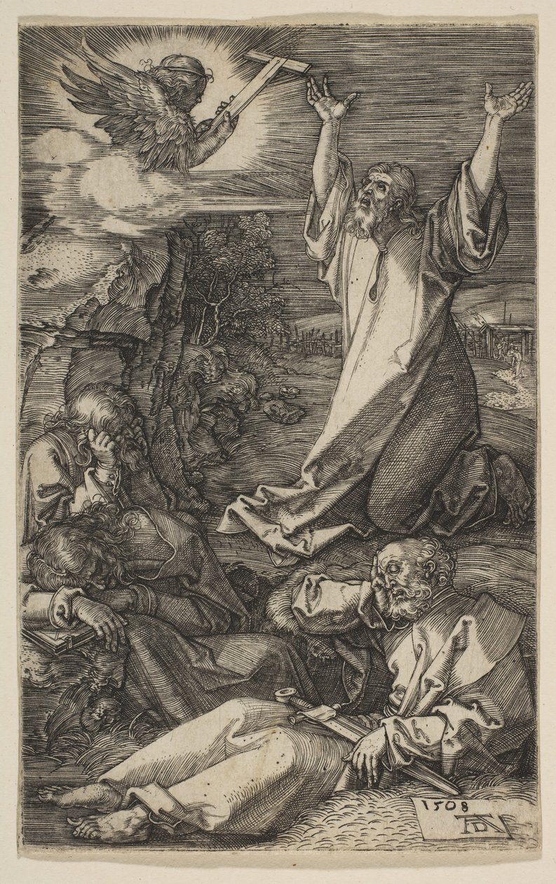 Cristo no Monte das Oliveiras, de The Passion, 1508. de Albrecht Dürer
