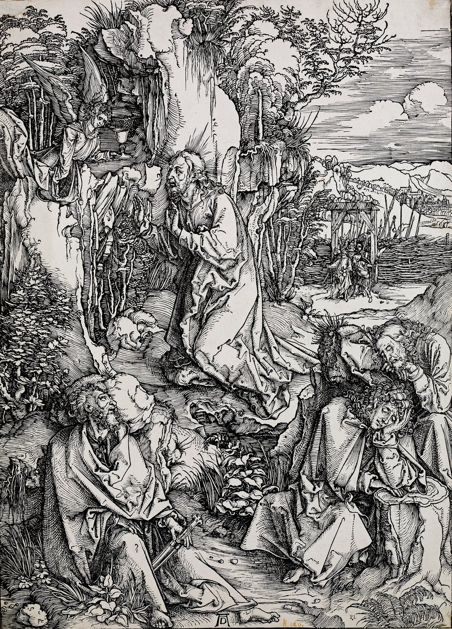 Cristo no monte das oliveiras, 1496-1511 de Albrecht Dürer