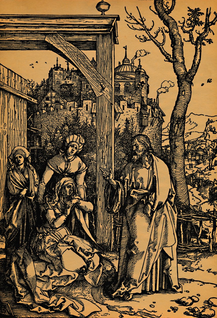 Adeus de Cristo a Sua Mãe., Cristo se despedindo de sua mãe, 1504-1505. de Albrecht Dürer