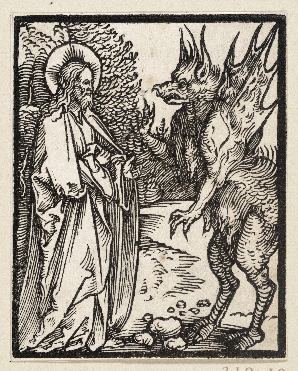 A tentação de Cristo (43 temas religiosos) de Albrecht Dürer