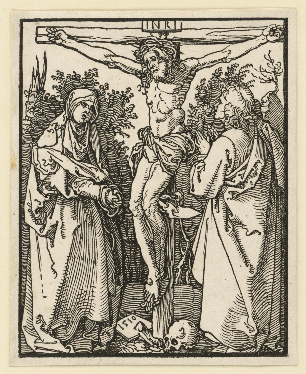 Cristo na cruz com Maria e João de Albrecht Dürer