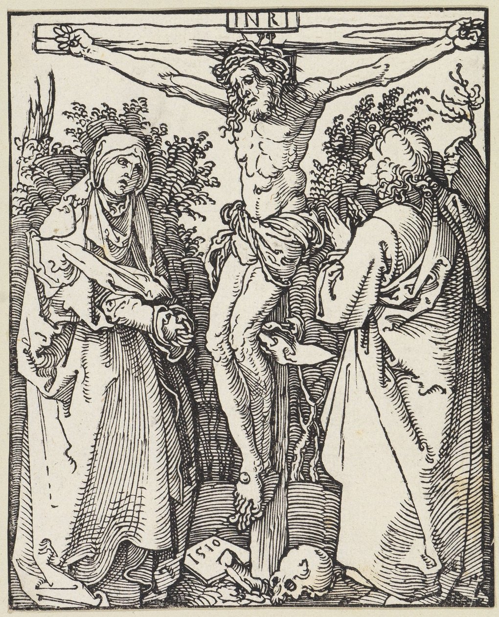 Cristo na cruz com Maria e João de Albrecht Dürer