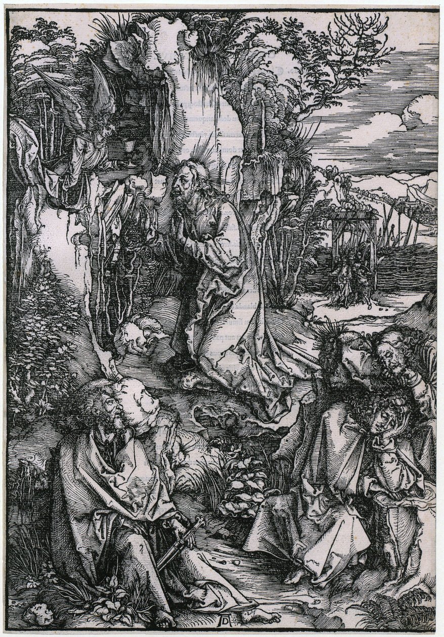 Cristo no Monte das Oliveiras, folha 3 da série «A Grande Paixão» de Albrecht Dürer