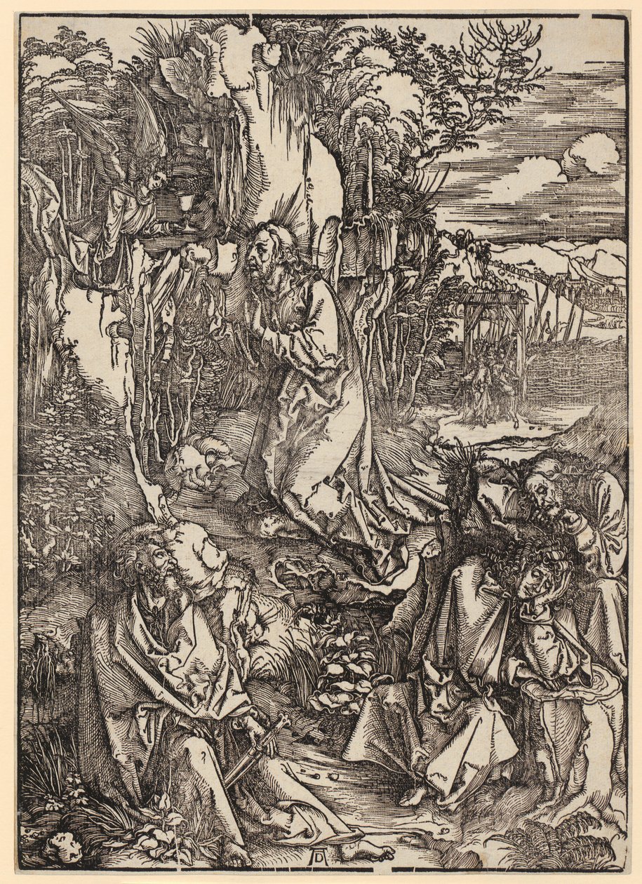 Cristo no Monte das Oliveiras, folha 3 da série «A Grande Paixão» de Albrecht Dürer