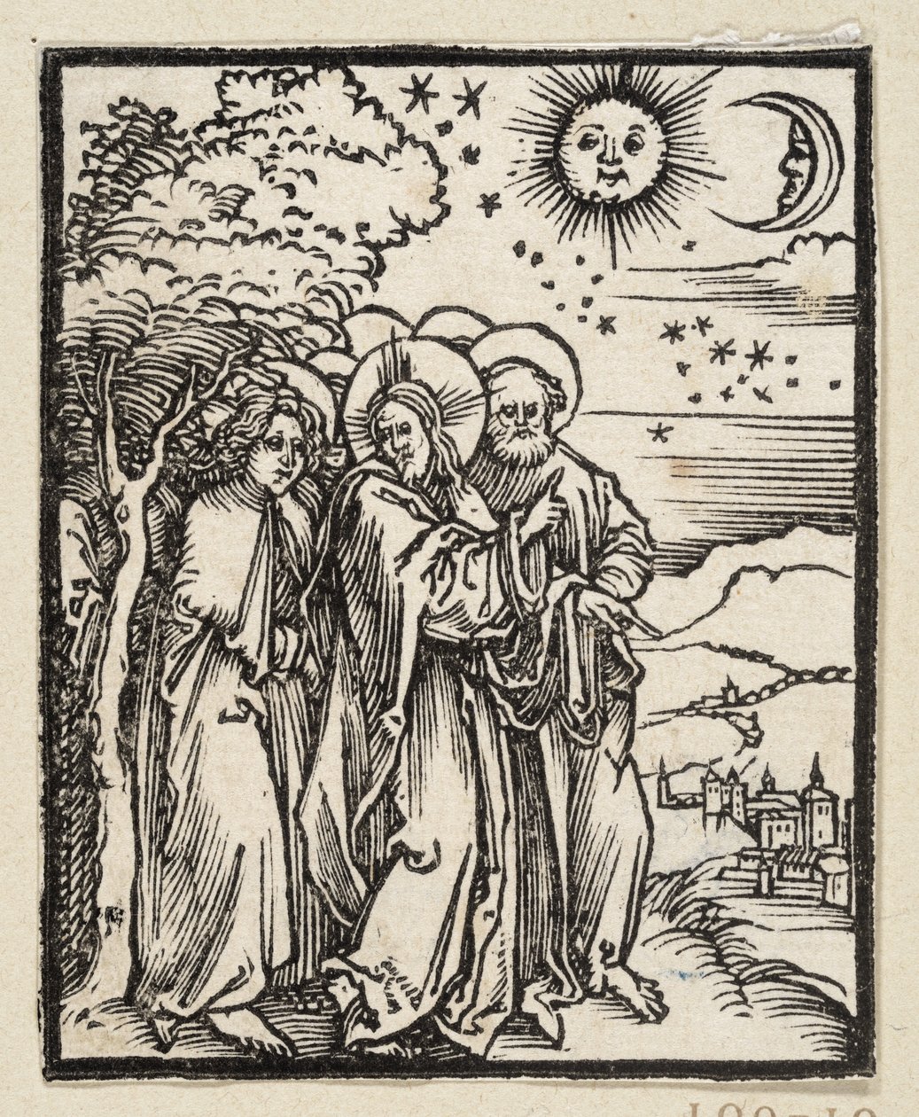 Cristo mostra aos seus discípulos os sinais do céu (de: Postilla, 43 xilogravuras) de Albrecht Dürer